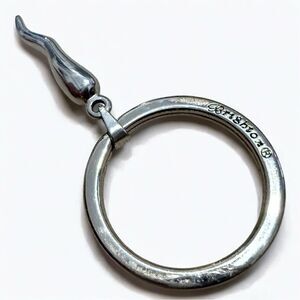 Brighton Silver Keyring with Curved Horn Charm – Vintage Style